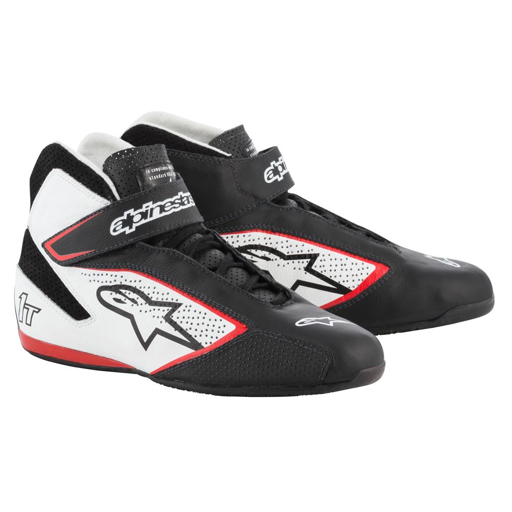 Alpinestars Tech 1-T Race Boots in Black/White/Red