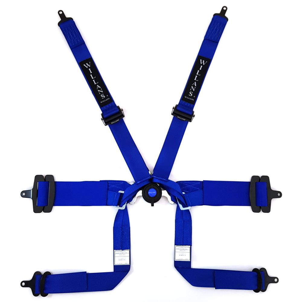 Willans Silverstone 6 Harness for Single Seater FHR Use Only with 3 Inch Waist Straps