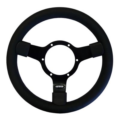 12 Inch Traditional Steering Wheel Black Spokes Vinyl Rim