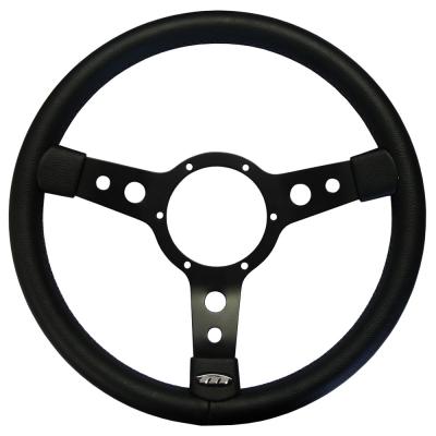 14 Inch Traditional Steering Wheel Black Spokes Vinyl Rim