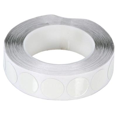 Self Adhesive White Foil Tape Discs - 25mm Diameter