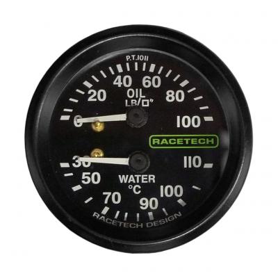 Racetech Oil Pressure/Water Temperature Dual Gauge