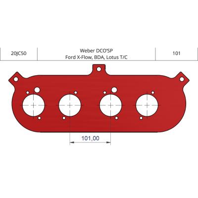 ITG JC50 Base Plate to suit Weber DCOSP 101mm Centres